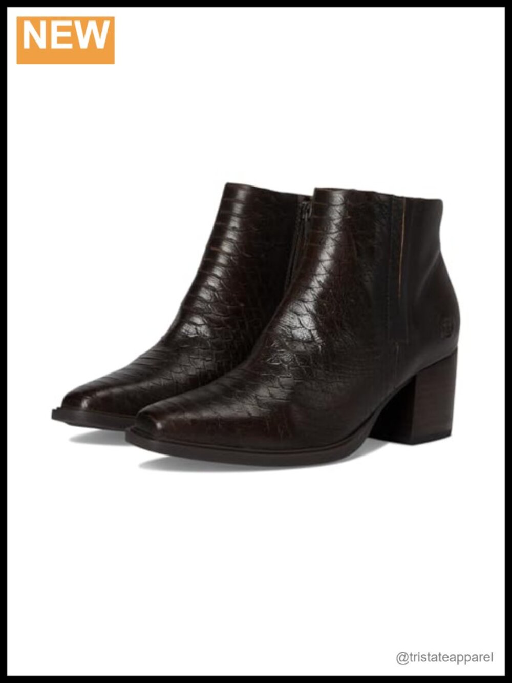 Women's Aiken Ankle Boots Western Bootie Mid Heel Leather